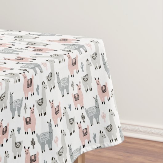 Lächelndes Lama-Muster Tischdecke (Beispiel)