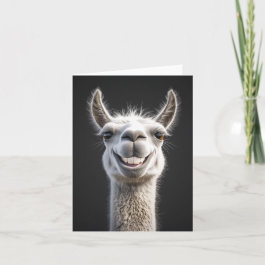 Lächelndes Llama Nah-Up Einladung (Vorderseite)