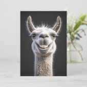 Lächelndes Llama Nah-Up Einladung (Stehend Vorderseite)