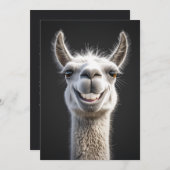 Lächelndes Llama Nah-Up Einladung (Vorne/Hinten)