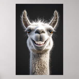 Lächelndes Llama Nah-Up Poster