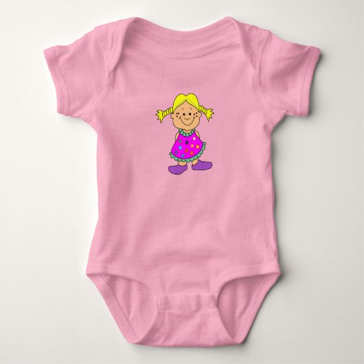 Lächelndes Mädchen. Baby Strampler (Vorderseite)