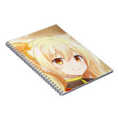 Lächelndes Mädchen mit gelben Augen Anime Manga Notizblock (Rechte Seite)