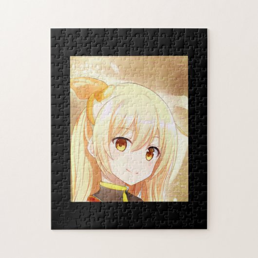 Lächelndes Mädchen mit gelben Augen Anime Manga Puzzle (Vertikal)