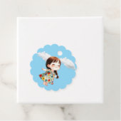 Lächelndes Mädchen mit Schmetterlingen-Geschenk-Ta Geschenkanhänger (Beispiel)