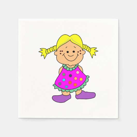 Lächelndes Mädchen. Serviette (Vorderseite)