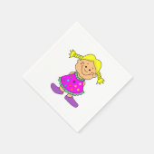 Lächelndes Mädchen. Serviette (Ecke)