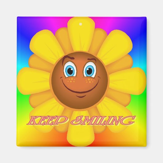 Lächelndes Magnet behalten (Sonnenblume) (Vorne)