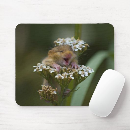 Lächelndes Mousie auf Blume Mousepad (Mit Mouse)