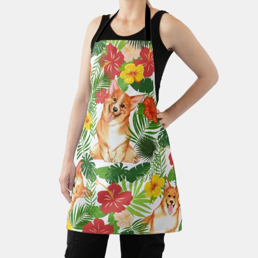 Lächelndes Niedliches Corgi Muster Schürze (InSitu)