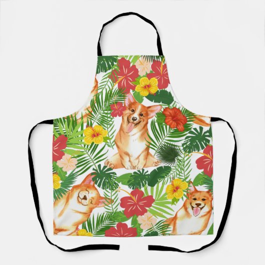 Lächelndes Niedliches Corgi Muster Schürze (Vorderseite)