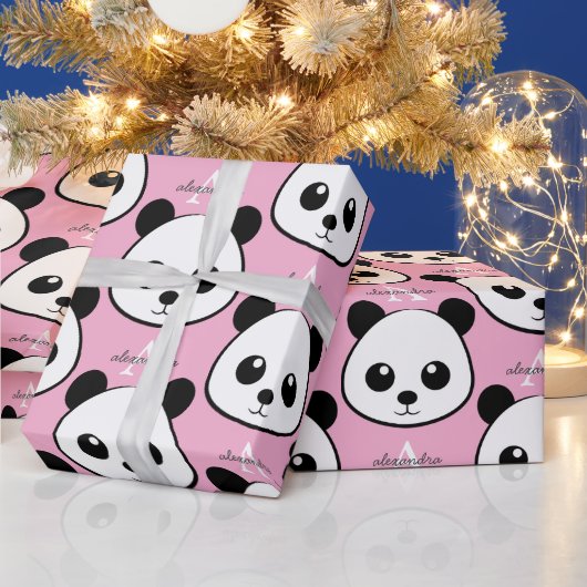 Lächelndes Panda-Gesicht Geschenkpapier – Süßes Mo (Feiertage)