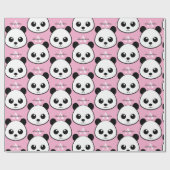Lächelndes Panda-Gesicht Geschenkpapier – Süßes Mo (Flach)