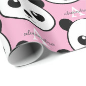 Lächelndes Panda-Gesicht Geschenkpapier – Süßes Mo (Rolleneckpunkt)