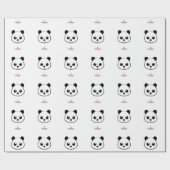 Lächelndes Panda-Gesicht Monogram Geschenkpapier (Flach)