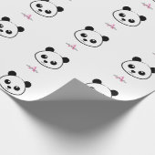 Lächelndes Panda-Gesicht Monogram Geschenkpapier (Ecke)