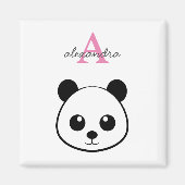 Lächelndes Panda-Gesicht Monogram Magnet (Vorne)
