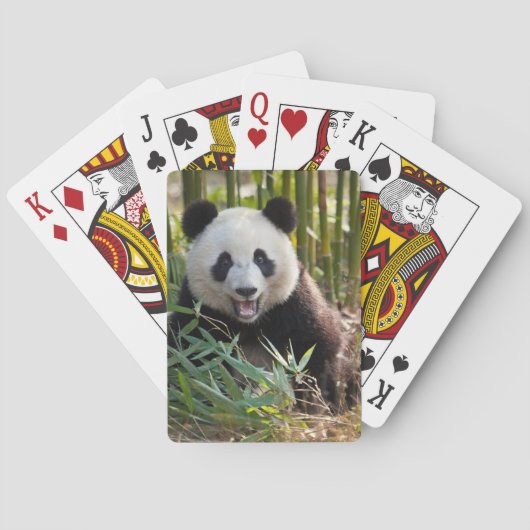 Lächelndes Panda-Porträt Spielkarten (Rückseite)