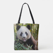 Lächelndes Panda-Porträt Tasche (Rückseite)