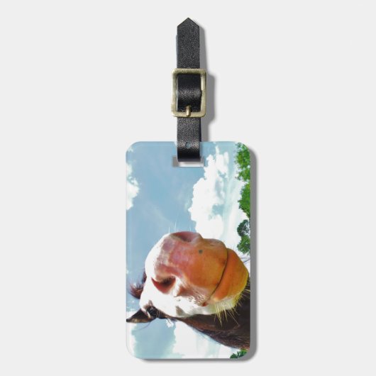 Lächelndes Pferd Gepäckanhänger (Vorderseite vertikal)