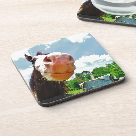 Lächelndes Pferd Getränkeuntersetzer (Linke Seite)