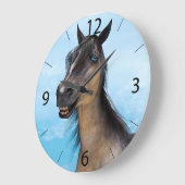 Lächelndes Pferd Große Wanduhr (Winkel)