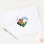 Lächelndes Pferd Herz-Aufkleber (Umschlag)