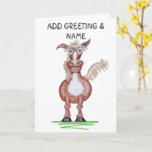 Lächelndes Pferd Karte (Gelbe Blume)