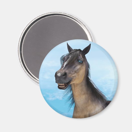 Lächelndes Pferd Magnet (Vorderseite/Rückseite)
