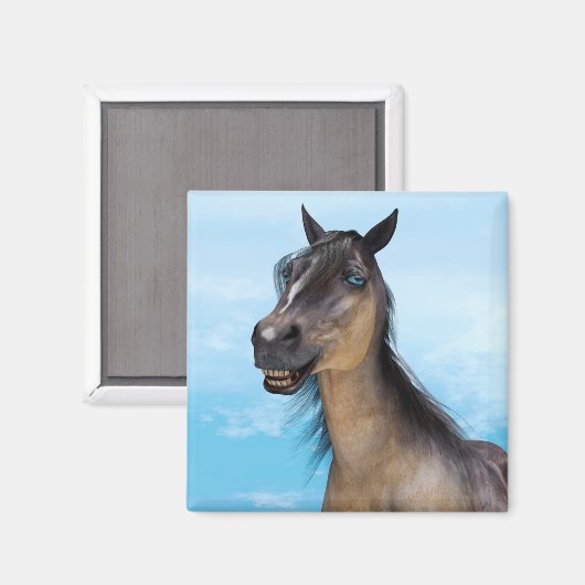 Lächelndes Pferd Magnet (Vorderseite/Rückseite)