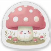 Lächelndes Pilz Aufkleber (Vorderseite)