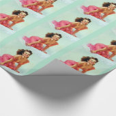 Lächelndes Pin-Up Geschenkpapier (Ecke)