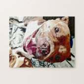Lächelndes Pittie-Gesicht Puzzle (Horizontal)
