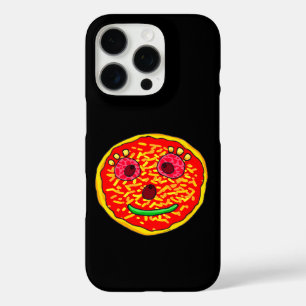 Lächelndes Pizza Face Illustration Design iPhone 16 Pro Hülle
