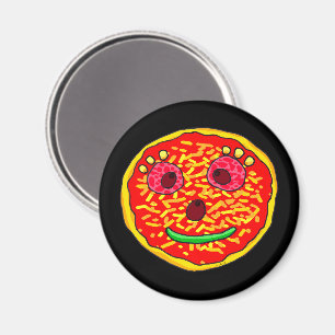 Lächelndes Pizza Face Illustration Design Magnet