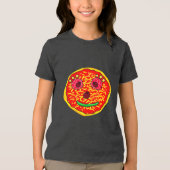 Lächelndes Pizza Face Illustration Design Tri-Blend Shirt (Vorderseite)