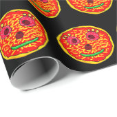 Lächelndes Pizza-Gesicht Illustrationsdesign Geschenkpapier (Rolleneckpunkt)