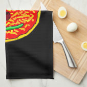 Lächelndes Pizza-Gesicht Illustrationsdesign Geschirrtuch (Viertel Falte)