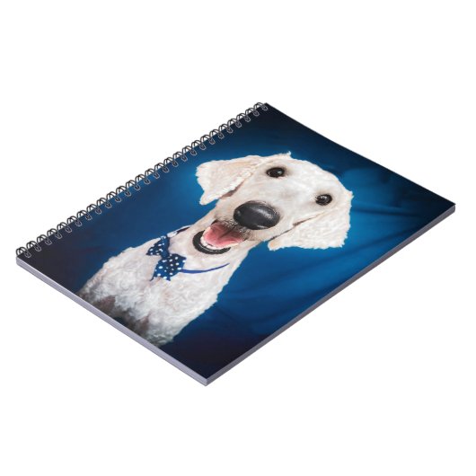 Lächelndes Poodle Spiral Notebook Notizblock (Linke Seite)
