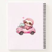 Lächelndes rosa Faultier, das ein Cabrio antreibt Notizblock (Rückseite)