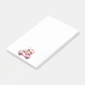 Lächelndes rosa Faultier, das ein Cabrio antreibt Post-it Klebezettel (angewinkelt)