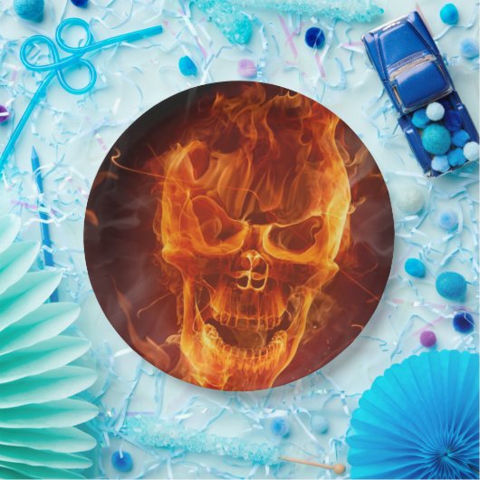 Lächelndes SchädelHalloween Pappteller (Party)