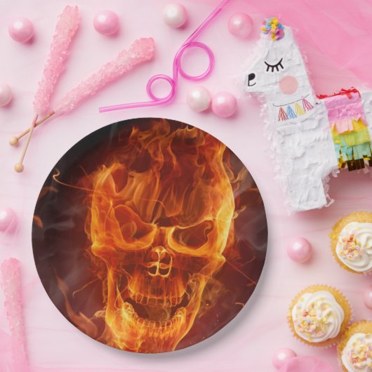 Lächelndes SchädelHalloween Pappteller (Party)