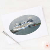 Lächelndes Schiff Ovaler Aufkleber (Umschlag)