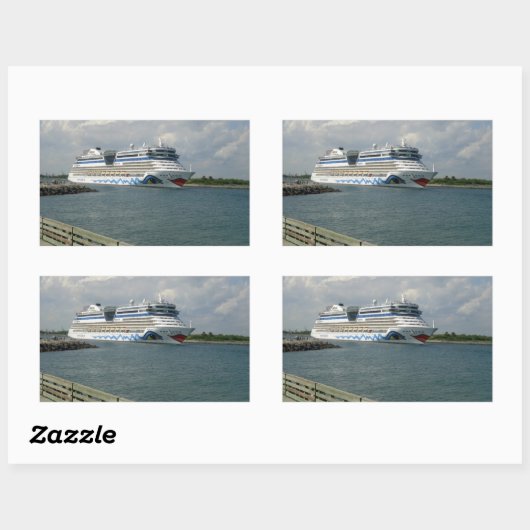 Lächelndes Schiff Rechteckiger Aufkleber (Blatt)