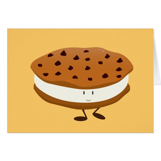 Lächelndes Schokoladensplitterplätzchensandwich (Vorderseite (Horizontal))