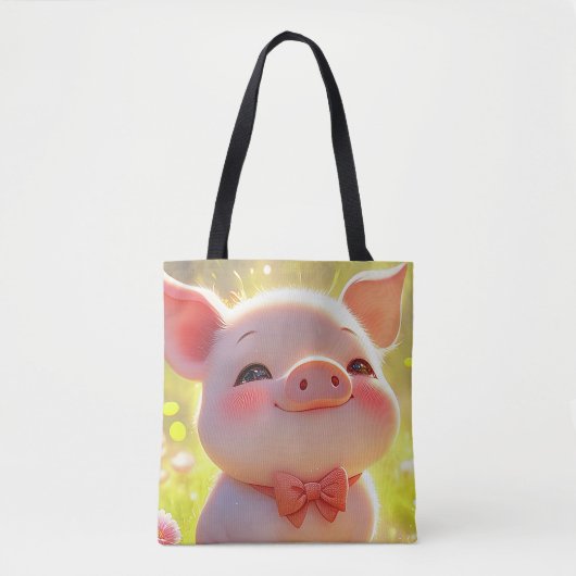 Lächelndes Schwein in der Sonne Tasche (Vorderseite)