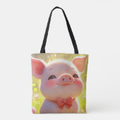 Lächelndes Schwein in der Sonne Tasche (Rückseite)