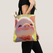 Lächelndes Schwein in der Sonne Tasche (Von Nahem)