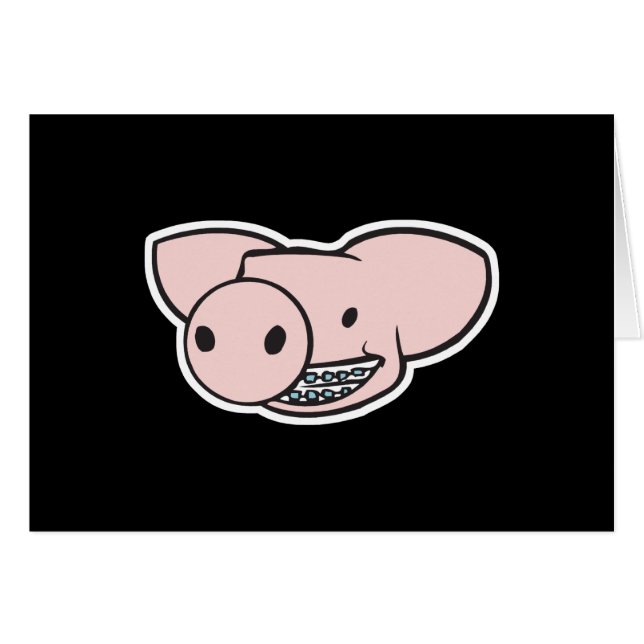 lächelndes Schwein mit Klammern (Vorderseite (Horizontal))